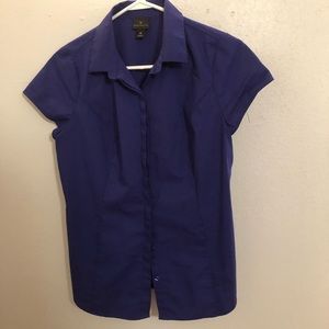 Blue button down short sleeve shirt